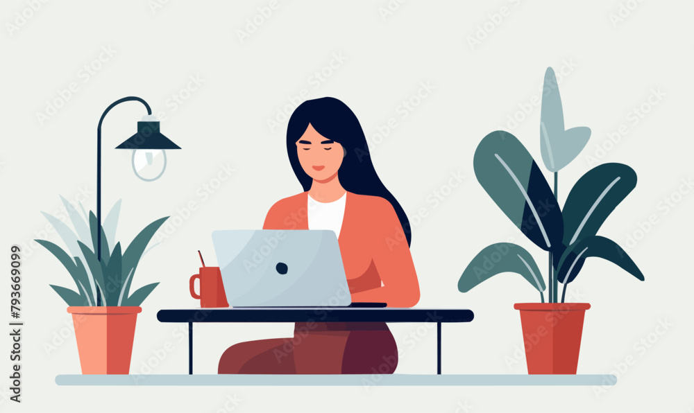 woman in business suit using laptop vector flat isolated illustratio woman in business suit using laptop vector flat isolated illustratio