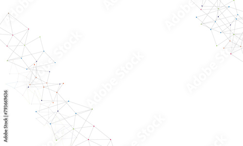 Grey graphic background dots with connections technologies and sharing data as abstract concept.