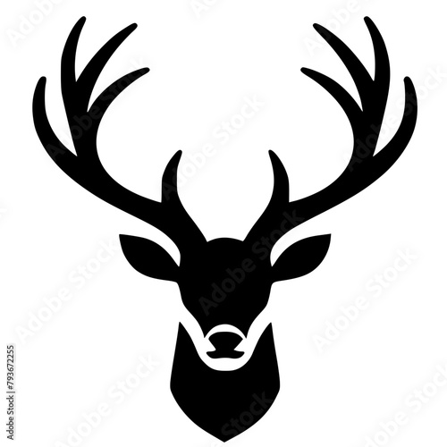 The deer head silhouette is simple and elegant