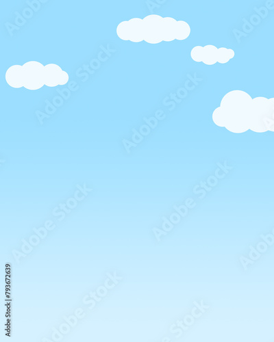 Illustration of a blue sky and clouds.