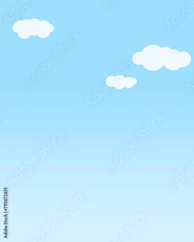 Illustration of a blue sky and clouds.