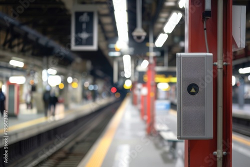 speaker system installed in a train station