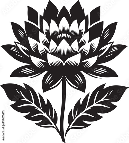  floral silhouette flower. flower drawingflower sketch ; black and white silhouette ... photo