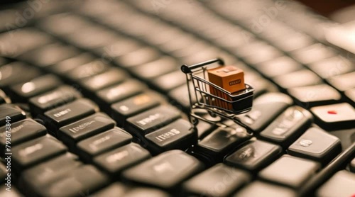 Cart of Box on top om Keyboard