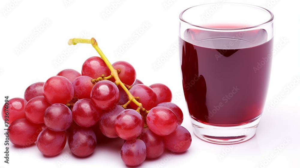 Fresh Grapes and Glass of Juice on Pure White Background
Fresh Grapes and Glass of Juice on Pure White Background