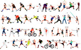 Sport people set. Collection of different sport activity. Professional athlete
