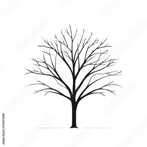 Tree | Minimalist and Simple Line White background - Vector illustration