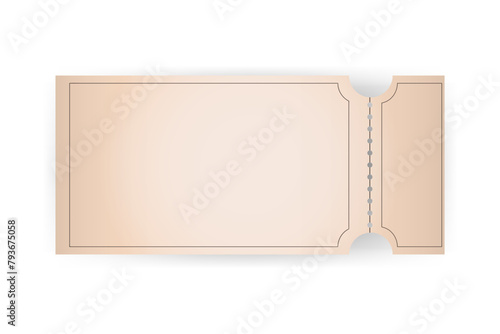set realistic ticket,voucher coupon retro circus carvanaval, fair   template with one stub rip line