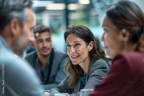 Mature Businessman Leading Company Meeting on Growth Strategies. Diverse Group of Professionals Engaged in Office Conference Discussion on Business Development