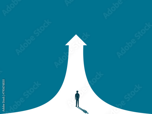 Businessmen walk along the path of professional growth. Concept of success