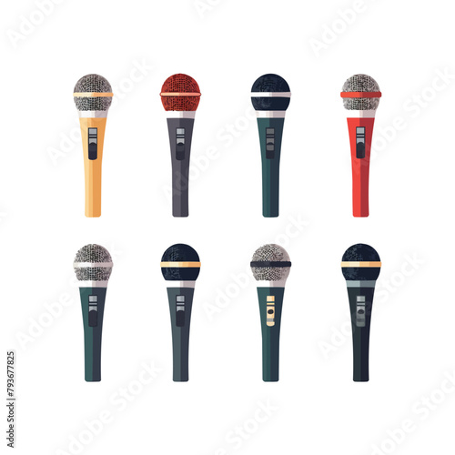 Microphone vector icon set. audio illustration sign collection. broadcast symbol on white background.
