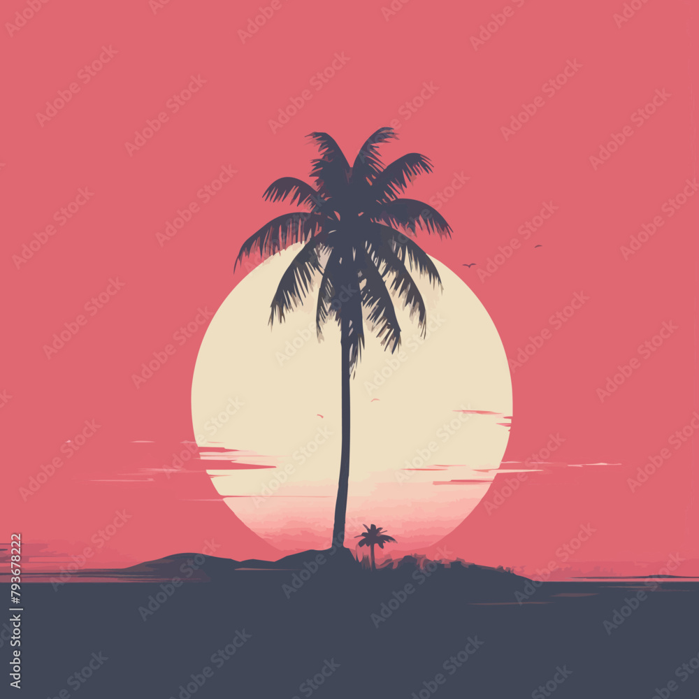 Palm | Minimalist and Simple Silhouette - Vector illustration