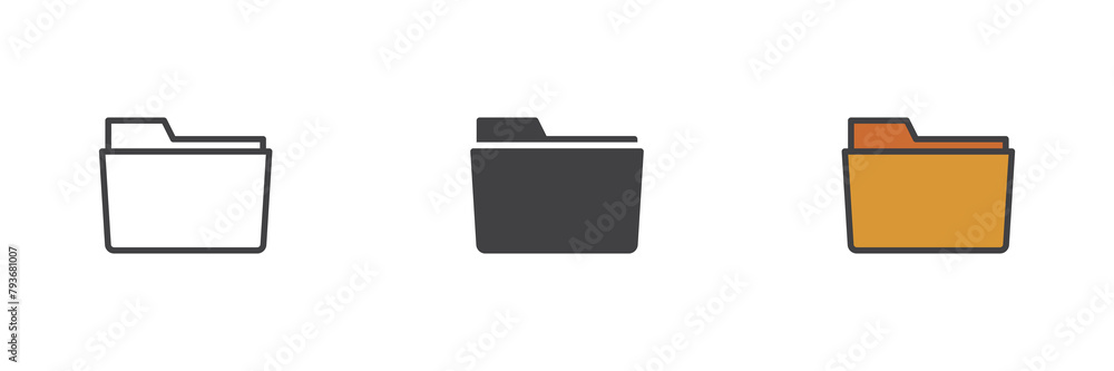 File folder different style icon set