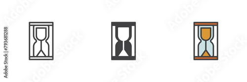 Hourglass different style icon set