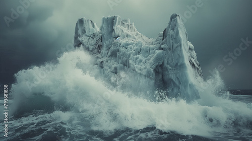 Iceberg in a stormy sea