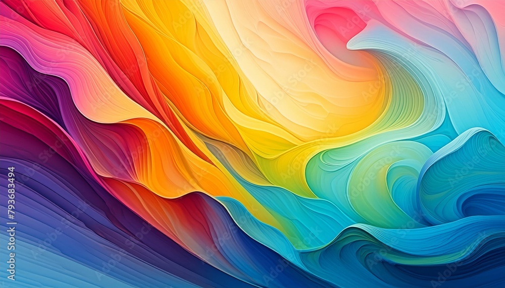 Closeup view of vibrant magenta swirl of art paint