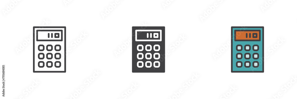 Calculator different style icon set Calculator different style icon set