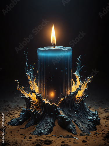 bizarre candle in the dark