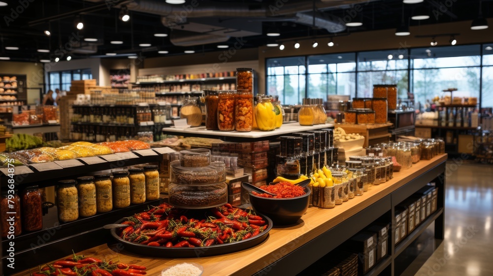 A store brimming with an array of diverse foods from around the world