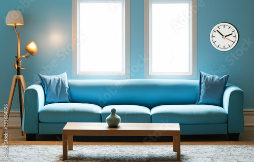 Blue toned living room