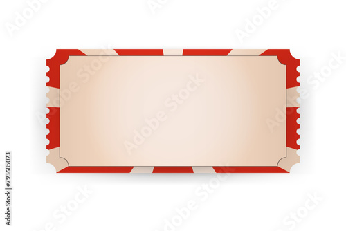 set realistic ticket,voucher coupon retro circus carvanaval, fair   template with shadow