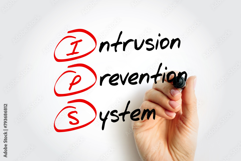 Obraz na plátně IPS - Intrusion Prevention System is a network security tool that continuously m