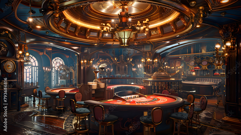 Steampunk Casino Concept Background