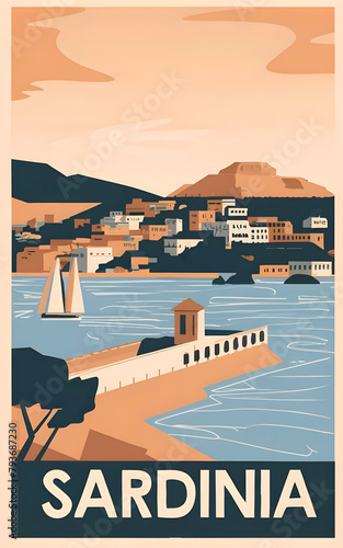 Vintage Sardinia Poster Design | Italy