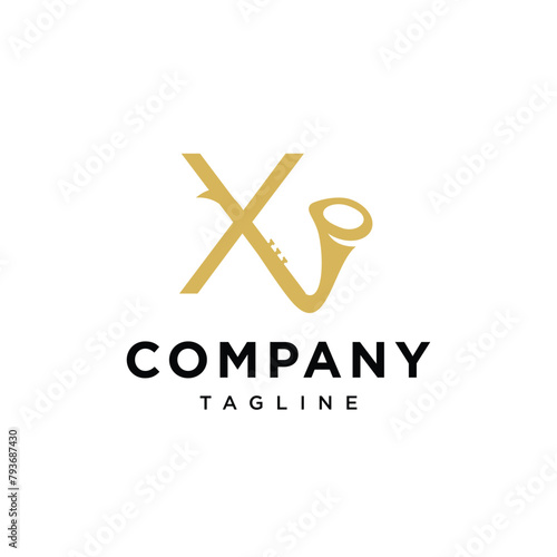 Letter X sexophone logo icon vector template.eps