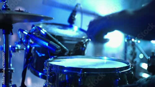 Live Drum Performance at a Dynamic Concert Event