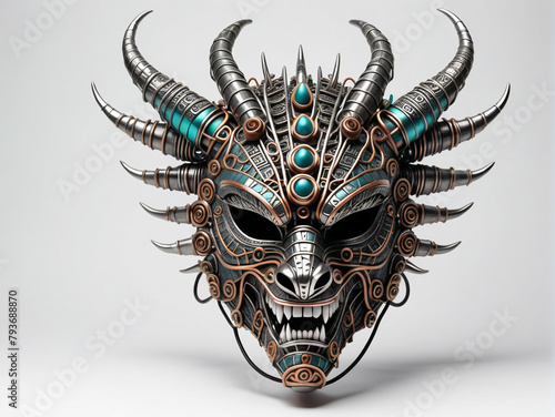 Metallic Dragon mask. Isola...