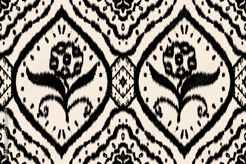 Seamless ethnic design, ikat art. beautiful hand drawn Design for textile and printingEthnic pattern.beautiful pattern. folk embroidery,bohemian style,aztec geometric art	