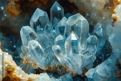 A macro shot of raw diamond crystals nestled within a natural rock formation, showcasing the beauty of these precious gems in their unrefined state