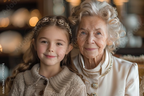 A grandmother passes down a cherished diamond heirloom to her granddaughter, sharing the story behind the precious piece of jewelry and imparting wisdom about family heritage and tradition