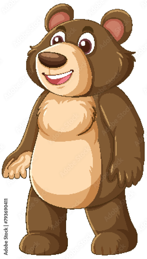 Vector illustration of a cheerful standing bear Vector illustration of a cheerful standing bear