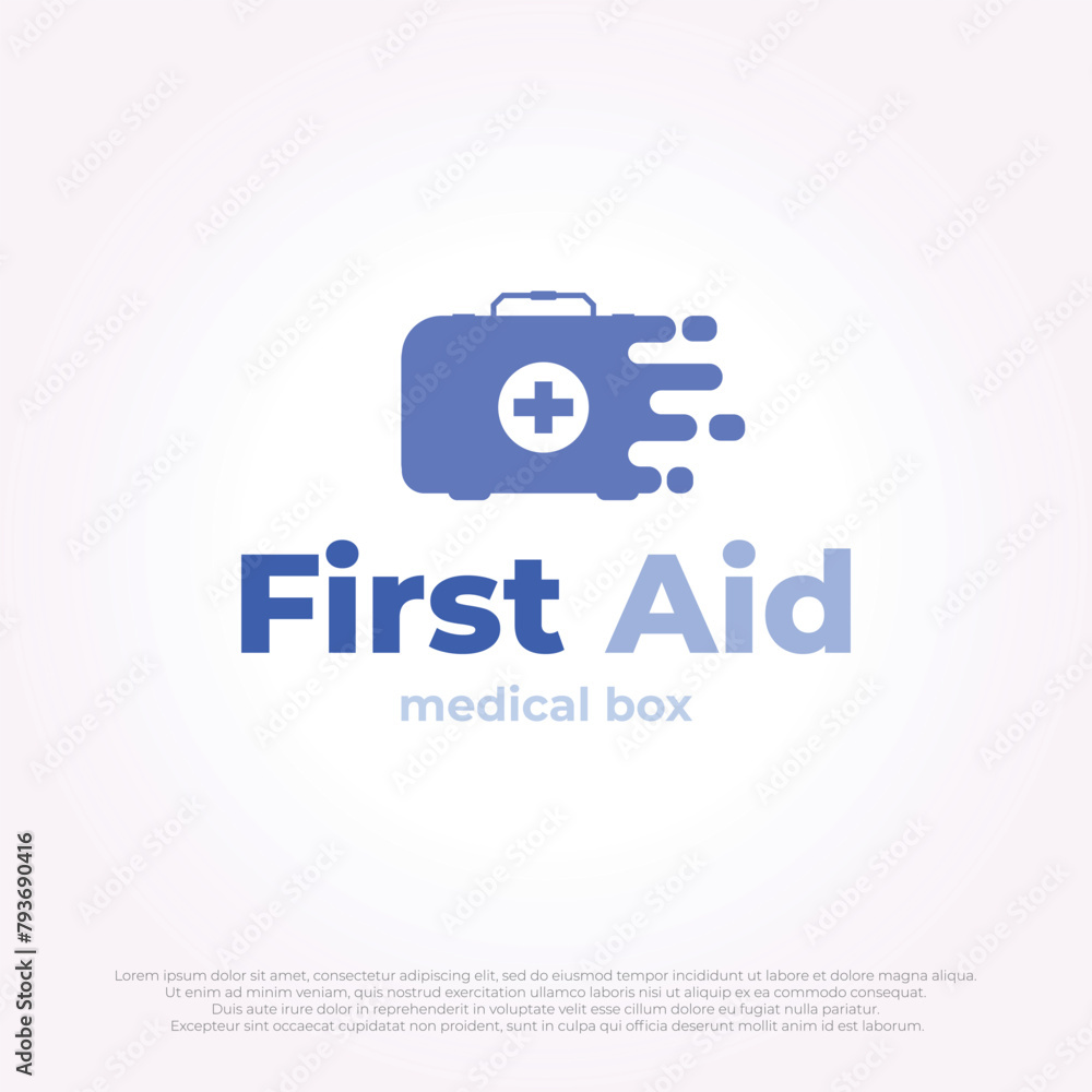 medical bag emblem logo design icon. emergency first aid illustration template medical bag emblem logo design icon. emergency first aid illustration template