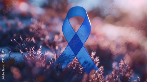 A close-up shot of a thyroid health awareness ribbon, with the importance of awareness and support on display.