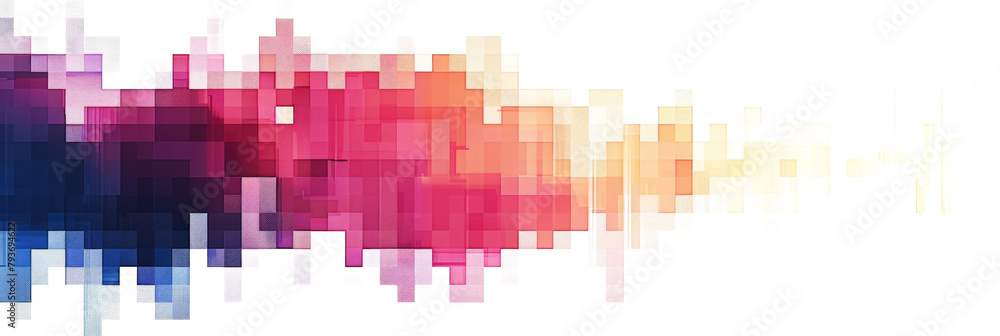 gradient colorful digital pixel art, modern design, isolated on white or transparent png