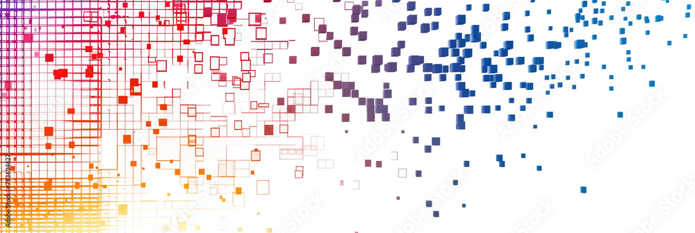 red and blue colorful digital pixel art, modern design, isolated on white or transparent png red and blue colorful digital pixel art, modern design, isolated on white or transparent png