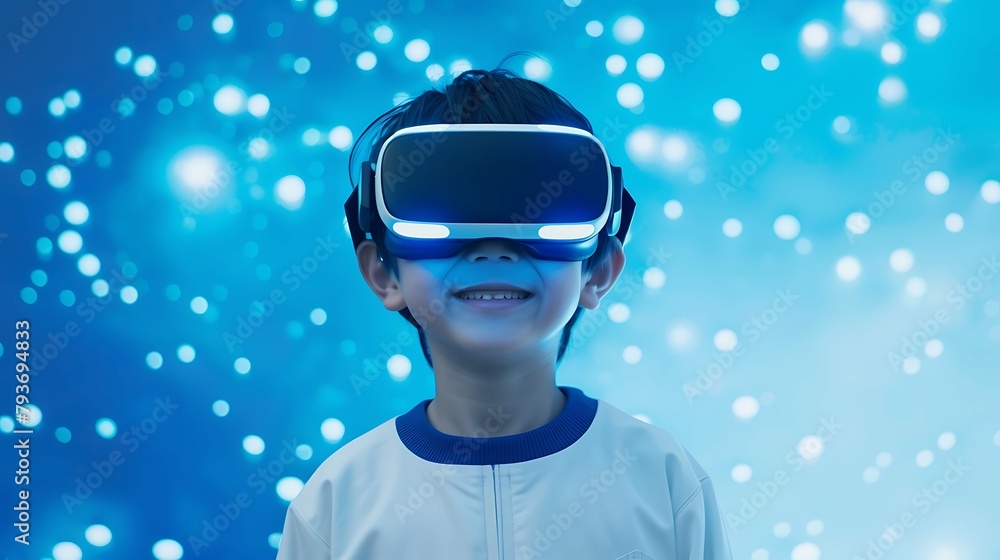 VRゴーグルをつけている子供 AI VRゴーグルをつけている子供 AI