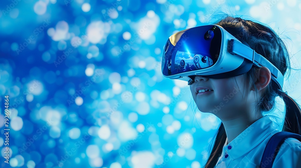 VRゴーグルをつけている子供 AI VRゴーグルをつけている子供 AI