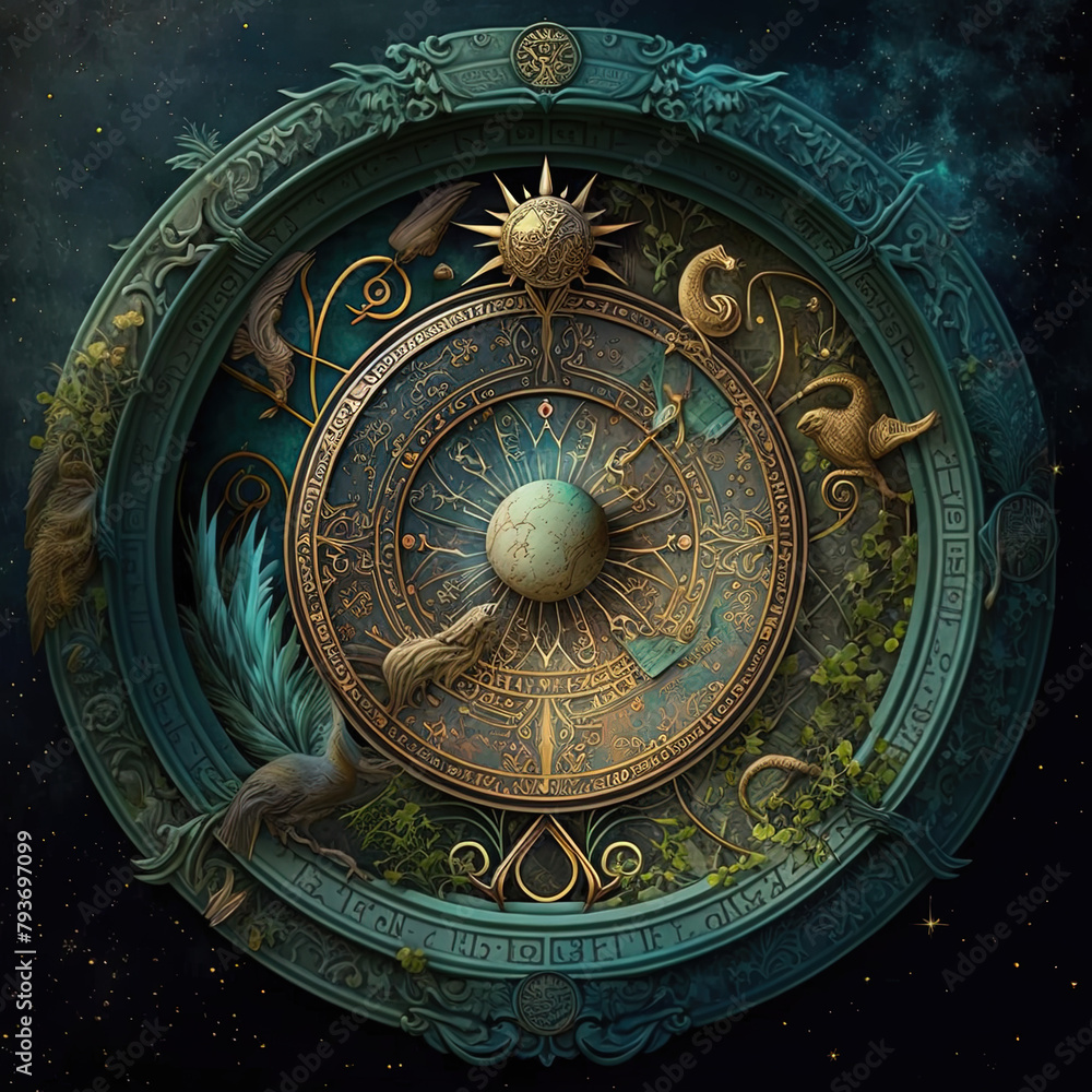 Abstract looking astronomical clock background