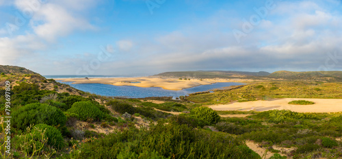 Landscape view on Bordeira beach near Carrapateira on the costa Vicentina in the Algarve in Portugal
