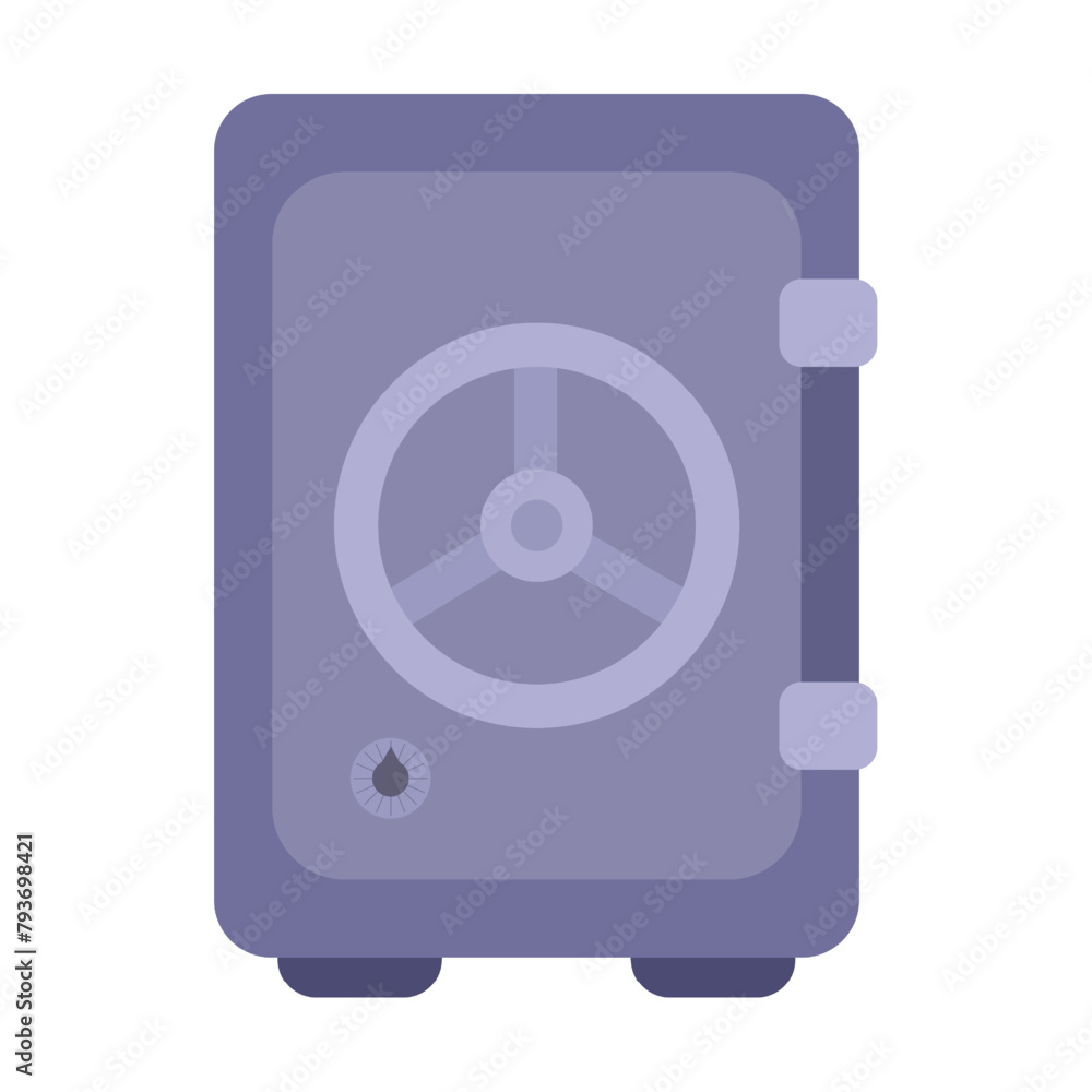 Safe, round handle, gray color, flat design, simple image, cartoon style, money, finance, business. The concept of data and property security. Vector line icon for business and advertising Safe, round handle, gray color, flat design, simple image, cartoon style, money, finance, business. The concept of data and property security. Vector line icon for business and advertising