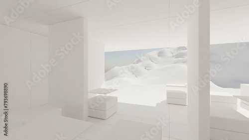 interior of a house - background for videocalls - made in blender photo