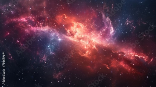 Cosmic galaxy with stars and nebulae