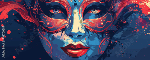 A woman's face with a mask on it