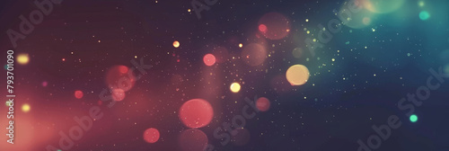 a blue yellow red green gold background with stars. Suitable for celestial, festive, or glamorous design , holiday-themed graphics.glitter lights. de focused. banner.bokeh blur circle 