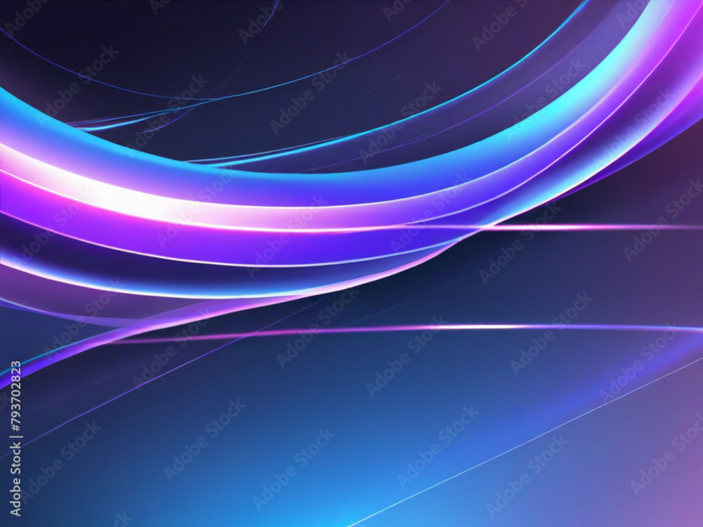 Naklejka premium 3D Rendaring Abstract neon light fluorescent Neon Lights glow ,gradient futuristic background exhibition background 3D illustration.ultraviolet neon lights, glowing lines.Colorful Vibrant Flowing Neon