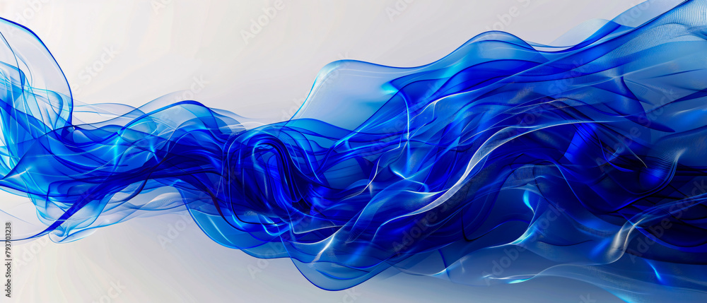 Abstract Elegance, A Harmonious Blend of Blue Waves and Soft Lines, The Grace of Flowing Design